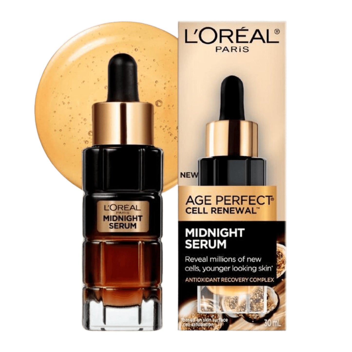 L'Oréal Paris Age Perfect Cell Renewal Midnight Serum 30ml | Anti-Aging Face Serum for Radiant Skin
