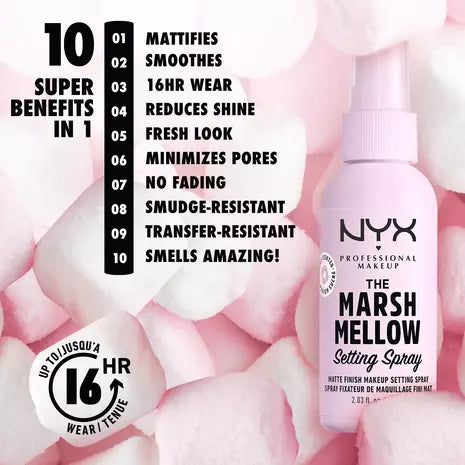 NYX Professional Makeup The Marshmellow Setting Spray – Matte Finish Makeup Setting Spray