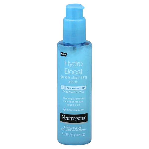 Neutrogena Hydro Boost Gentle Cleansing Lotion with Hyaluronic Acid 147ml | Fragrance-Free Face Cleanser for Sensitive Skin