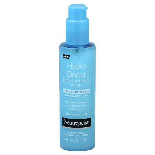 Neutrogena Hydro Boost Gentle Cleansing Lotion with Hyaluronic Acid 147ml | Fragrance-Free Face Cleanser for Sensitive Skin
