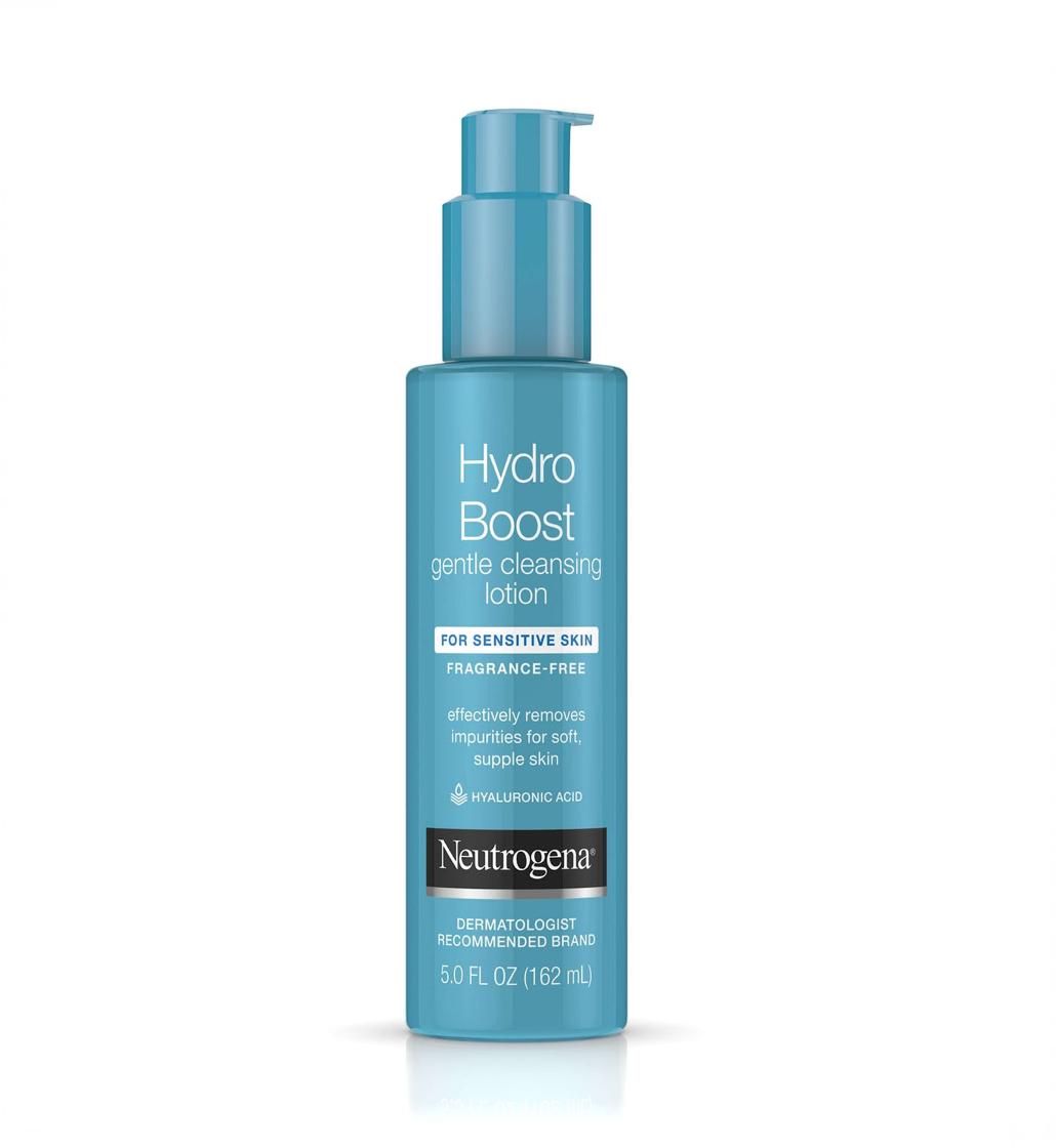 Neutrogena Hydro Boost Gentle Cleansing Lotion with Hyaluronic Acid 147ml | Fragrance-Free Face Cleanser for Sensitive Skin