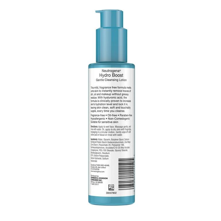 Neutrogena Hydro Boost Gentle Cleansing Lotion with Hyaluronic Acid 147ml | Fragrance-Free Face Cleanser for Sensitive Skin