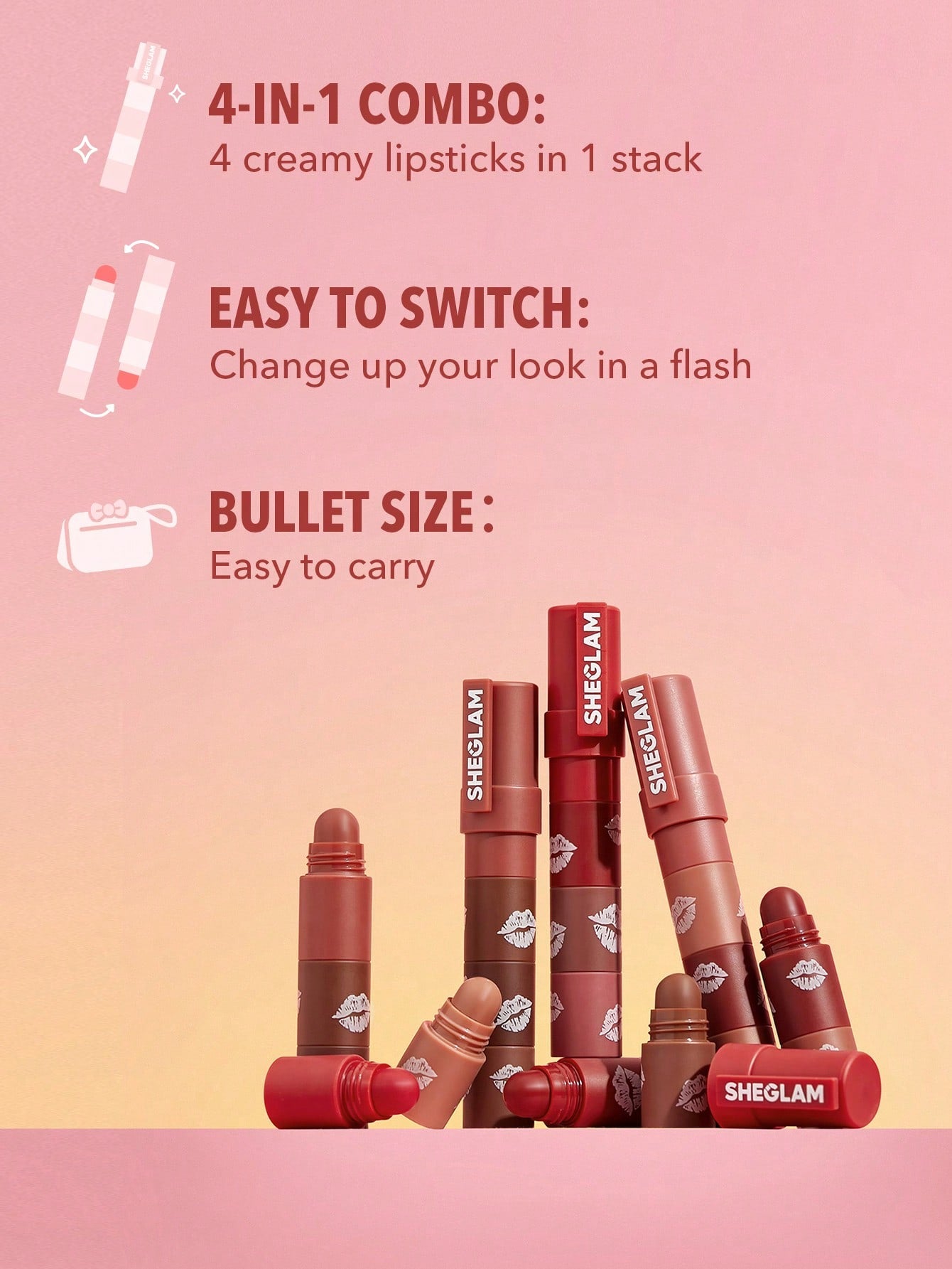 SHEGLAM Mega Lip Stacks – Long Lasting Lip Color
