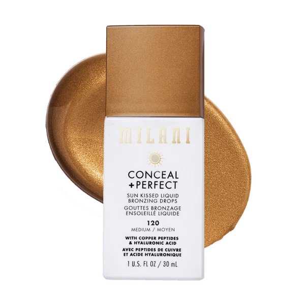 Milani Conceal + Perfect Sun Kissed Liquid Bronzing Drops - Shade 120 Medium (1 Fl Oz / 30ml)