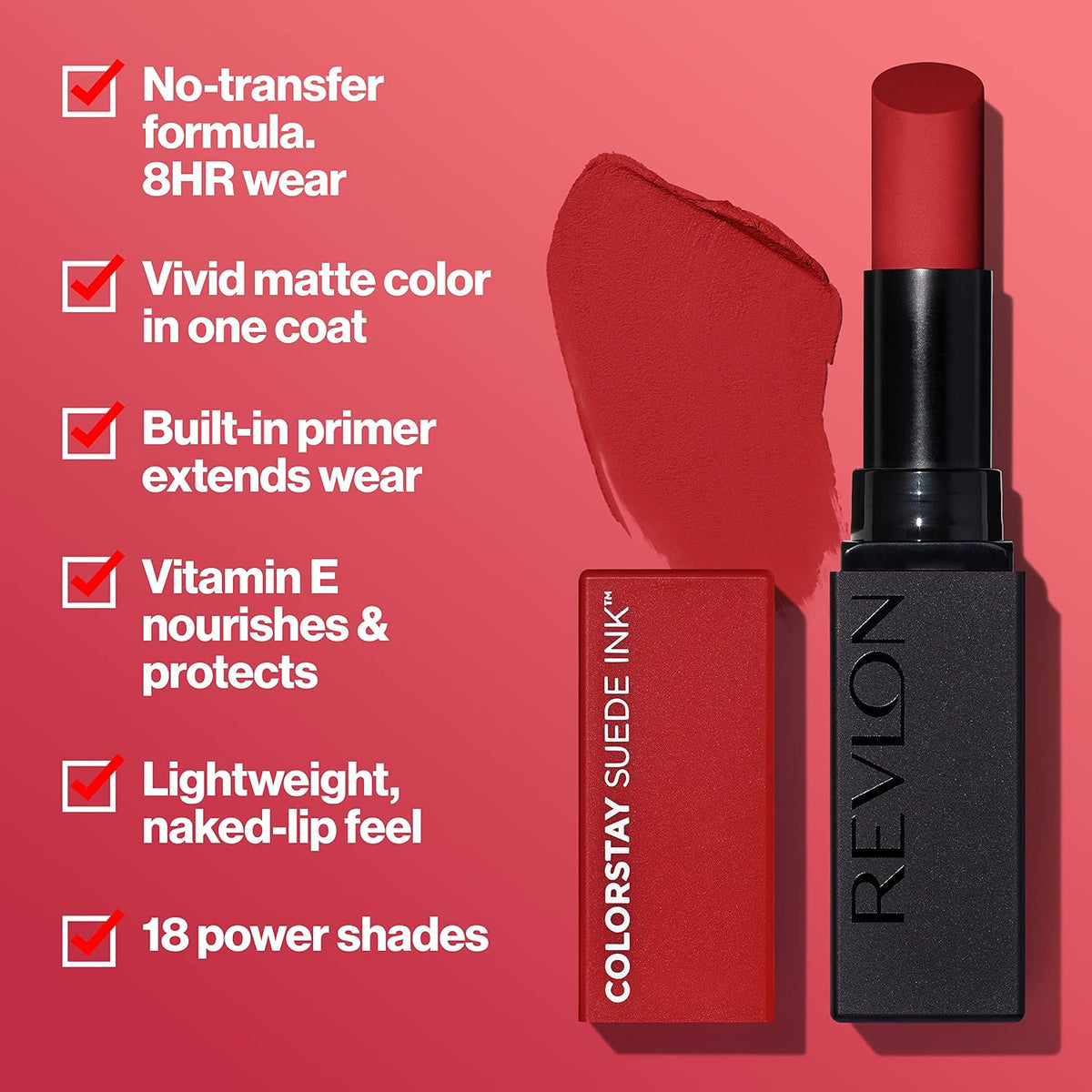 Revlon ColorStay Suede Ink Lipstick - No-Transfer Matte Lip Color (2.5g)