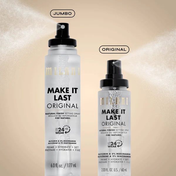 Milani Make It Last Original Natural Finish Setting Spray - Glycerin & 2% Niacinamide (2.03 Fl Oz / 60ml)