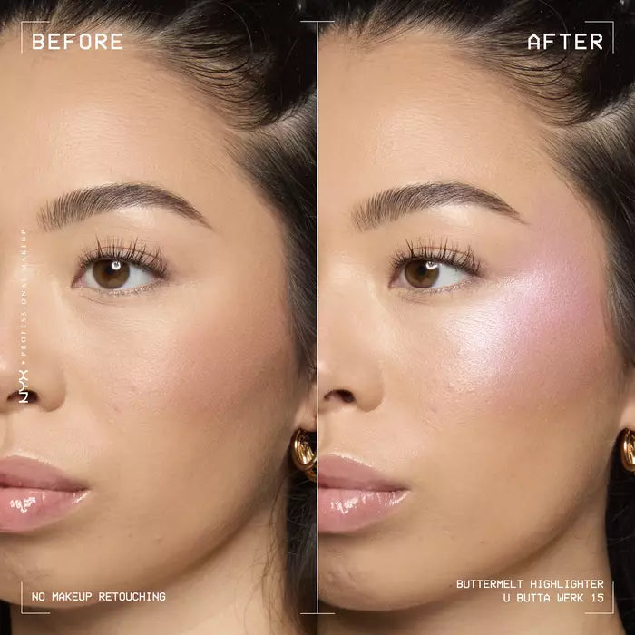 NYX Professional Makeup Buttermelt Highlighter – Shimmering Powder Face Highlighter