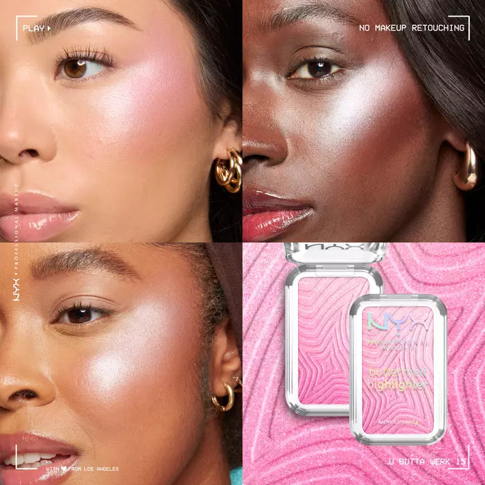 NYX Professional Makeup Buttermelt Highlighter – Shimmering Powder Face Highlighter
