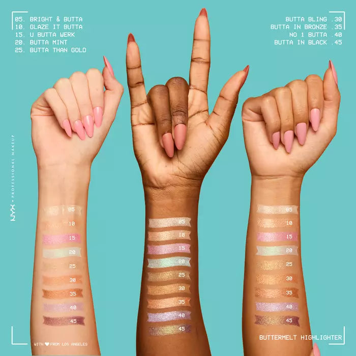 NYX Professional Makeup Buttermelt Highlighter – Shimmering Powder Face Highlighter