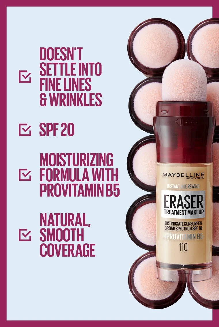 Maybelline Instant Age Rewind Eraser Treatment Makeup SPF 20 Foundation 20ml