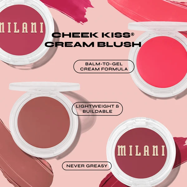 Milani Cheek Kiss Cream Blush - Hydrating Cheek and Lip Tint (0.21 oz / 6g)