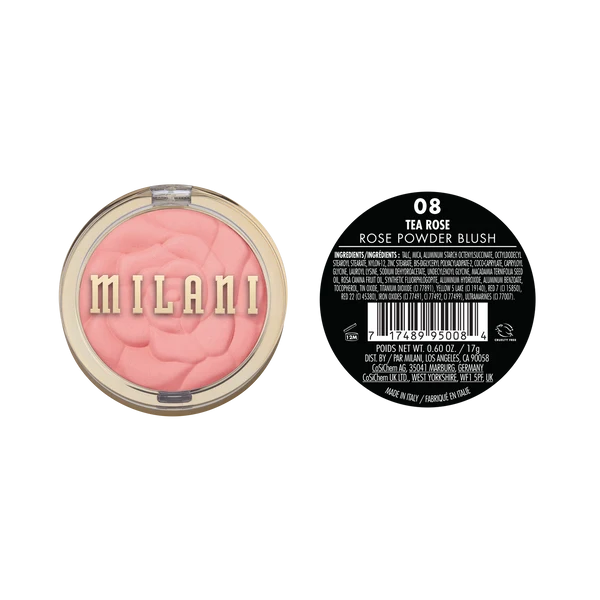 Milani Rose Powder Blush - Matte Face Sculpting Compact (0.60 oz / 17g)