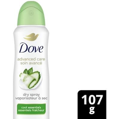 Dove Advanced Care Dry Spray Antiperspirant - Cool Essentials Cucumber & Green Tea (3.8 oz / 107g)