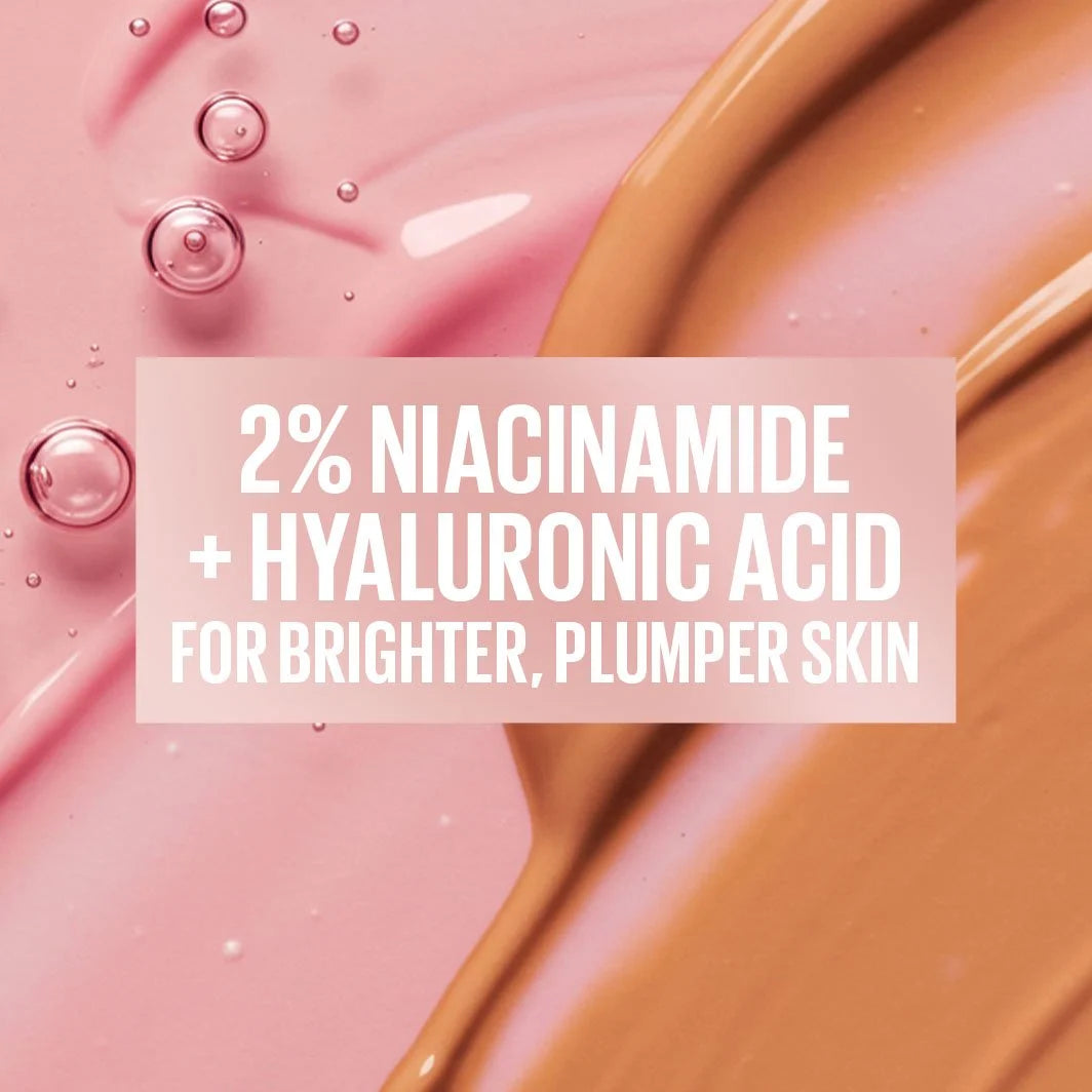 Maybelline Lifter Plump & Glow Foundation 30ml – Hydrating Dewy Finish Liquid Foundation