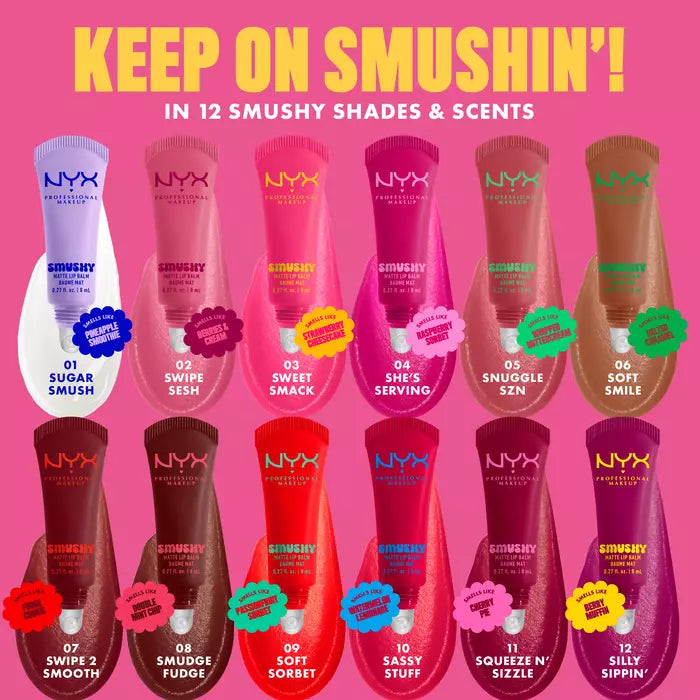 NYX Professional Makeup Smushy Matte Lip Balm Nourishing Blurring Tinted Lip Cream