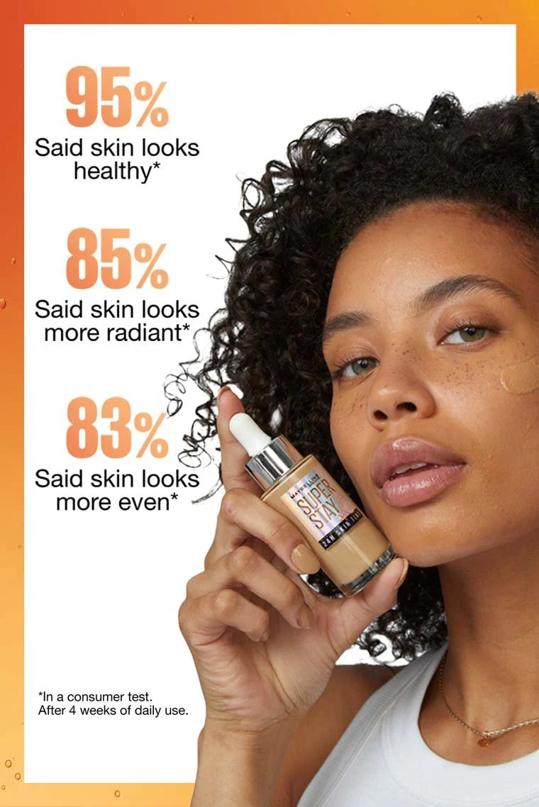 Maybelline Super Stay Skin Tint Foundation with Vitamin C – Lightweight Buildable Coverage