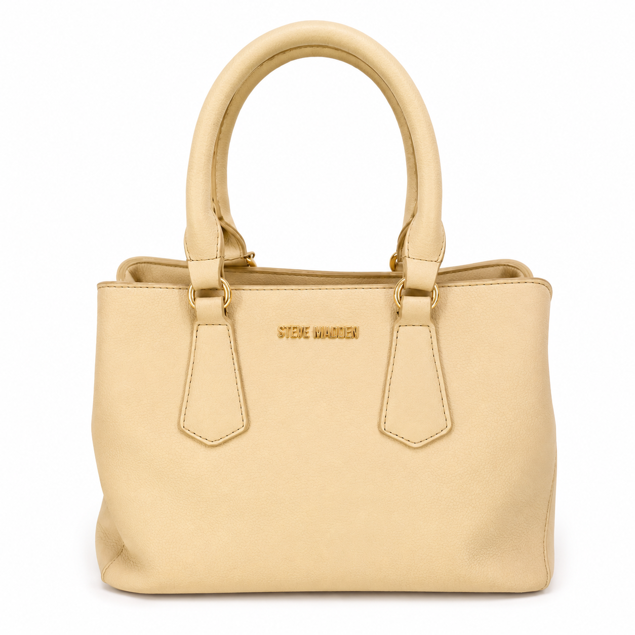 Steve Madden Beige Top Handle Satchel Bag for Women | Luxury Designer Handbag