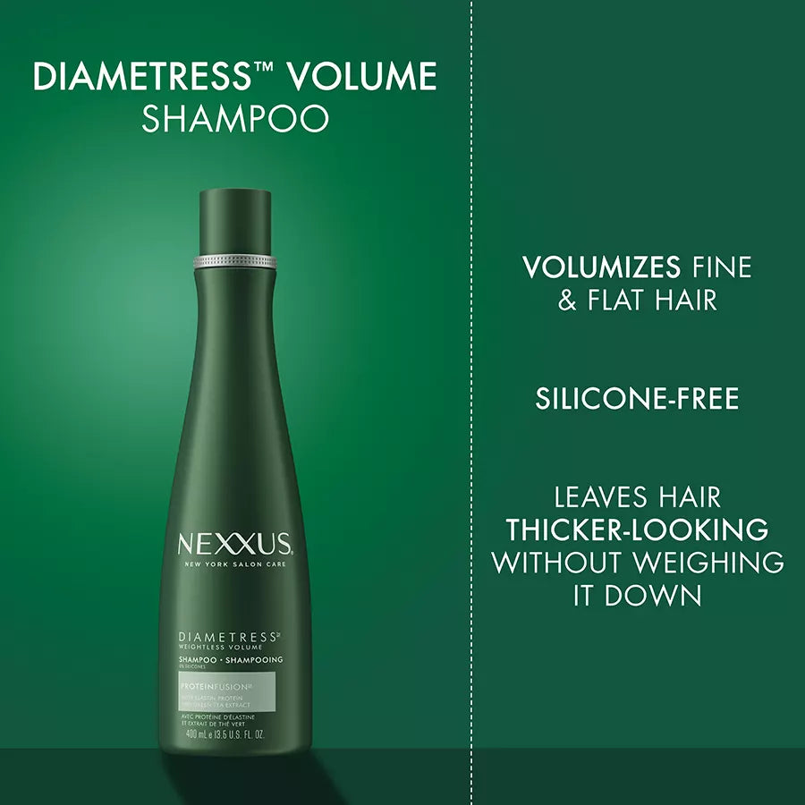 Nexxus Diametress Weightless Volume Shampoo – ProteinFusion Shampoo for Fuller, Voluminous Hair (400 ml)