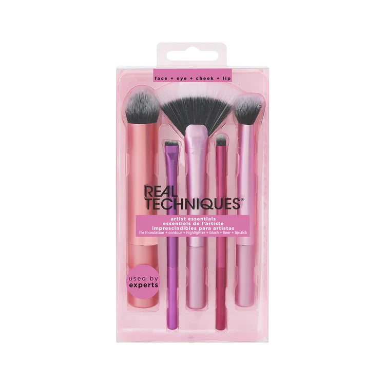 Real Techniques Artist Essentials Makeup Brush Set – Foundation, Contour, Highlighter, Blush, Liner & Lip Brushes