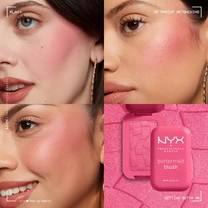 NYX Professional Makeup Buttermelt Blush Highly Pigmented Creamy Powder Blush