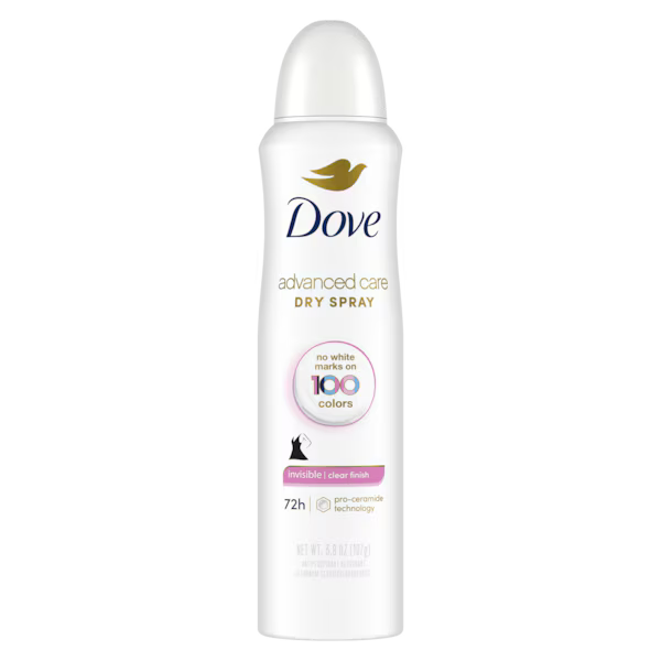 Dove Advanced Care Dry Spray Antiperspirant - Invisible Clear Finish (3.8 oz / 107g)