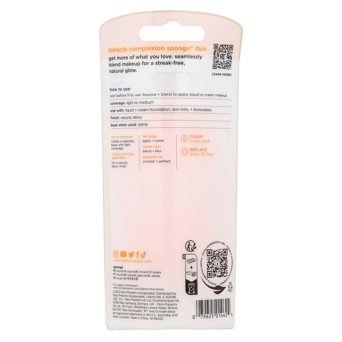 Real Techniques Miracle Complexion Sponge – Makeup Blender for Light to Medium Coverage