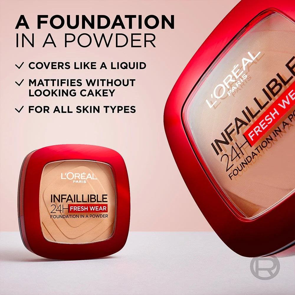 L'Oreal Paris Infallible 24H Fresh Wear Foundation in a Powder Full Matte Coverage