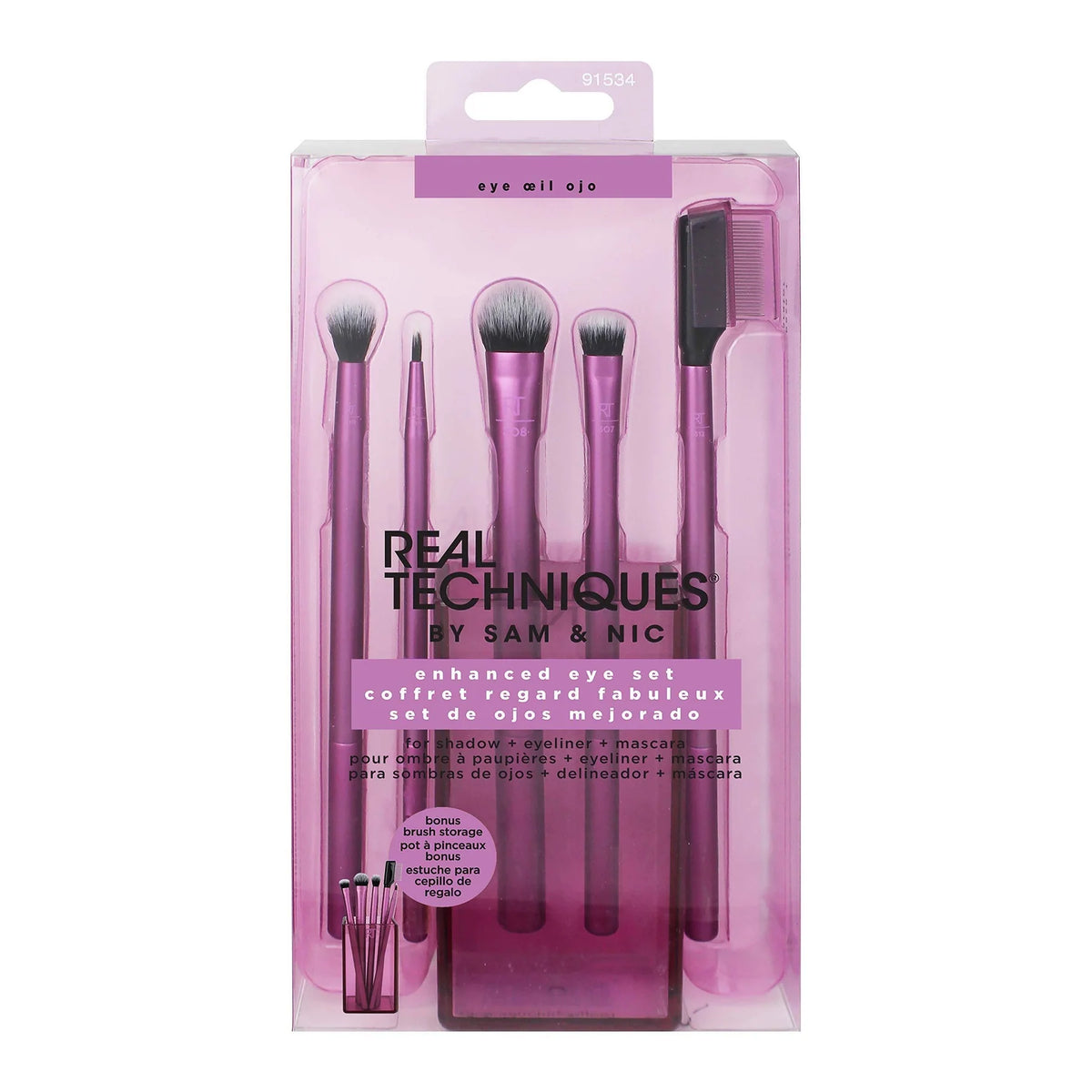 Real Techniques Enhanced Eye Set – Eye Makeup Brushes for Shadow, Eyeliner & Mascara