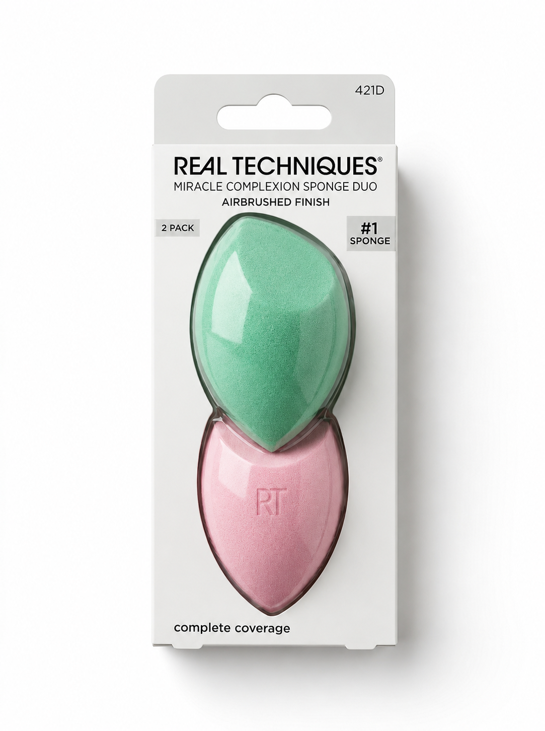 Real Techniques Miracle Mattifying Duo – Powder Sponges for Airbrushed Matte Finish, 2 Pack