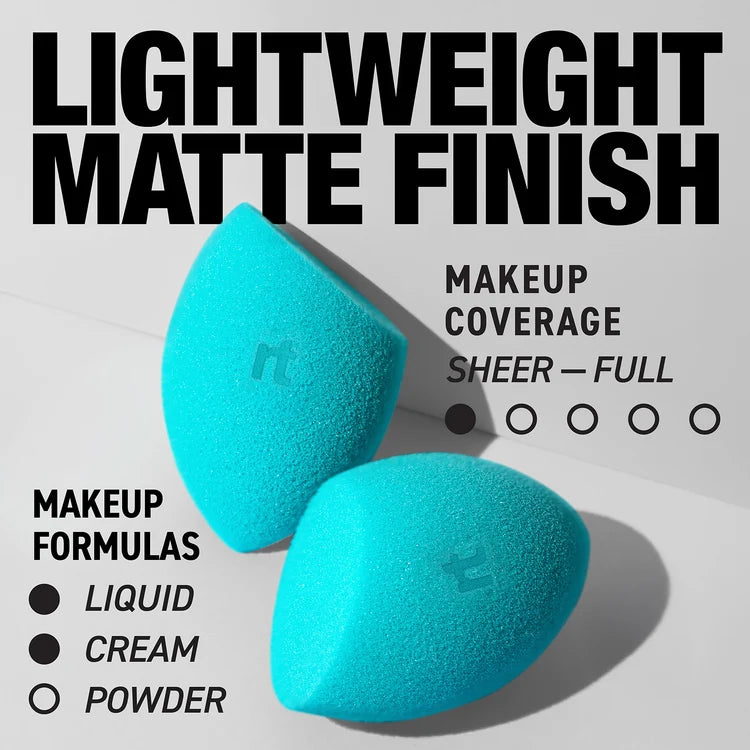 Real Techniques Miracle Airblend Sponge – Natural Matte Finish Makeup Sponge for Medium to Full Coverage