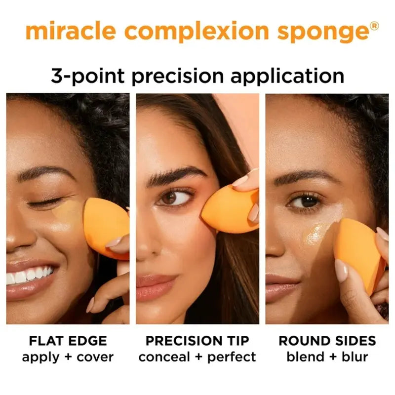 Real Techniques Miracle Complexion Sponge + Antimicrobial – Natural Glow Finish Makeup Sponge for Light to Medium Coverage