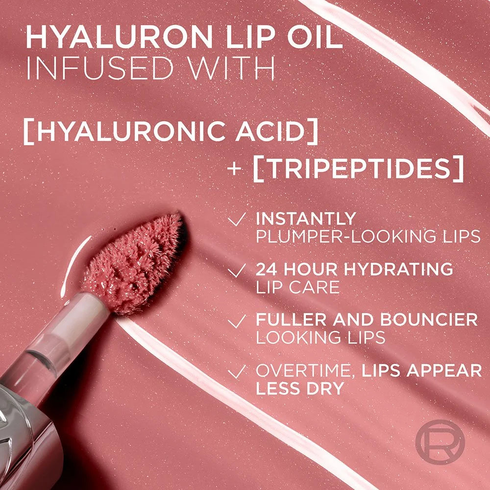 L'Oreal Paris Plump Ambition Hyaluron Lip Oil Hydrating Gloss High Shine Tint
