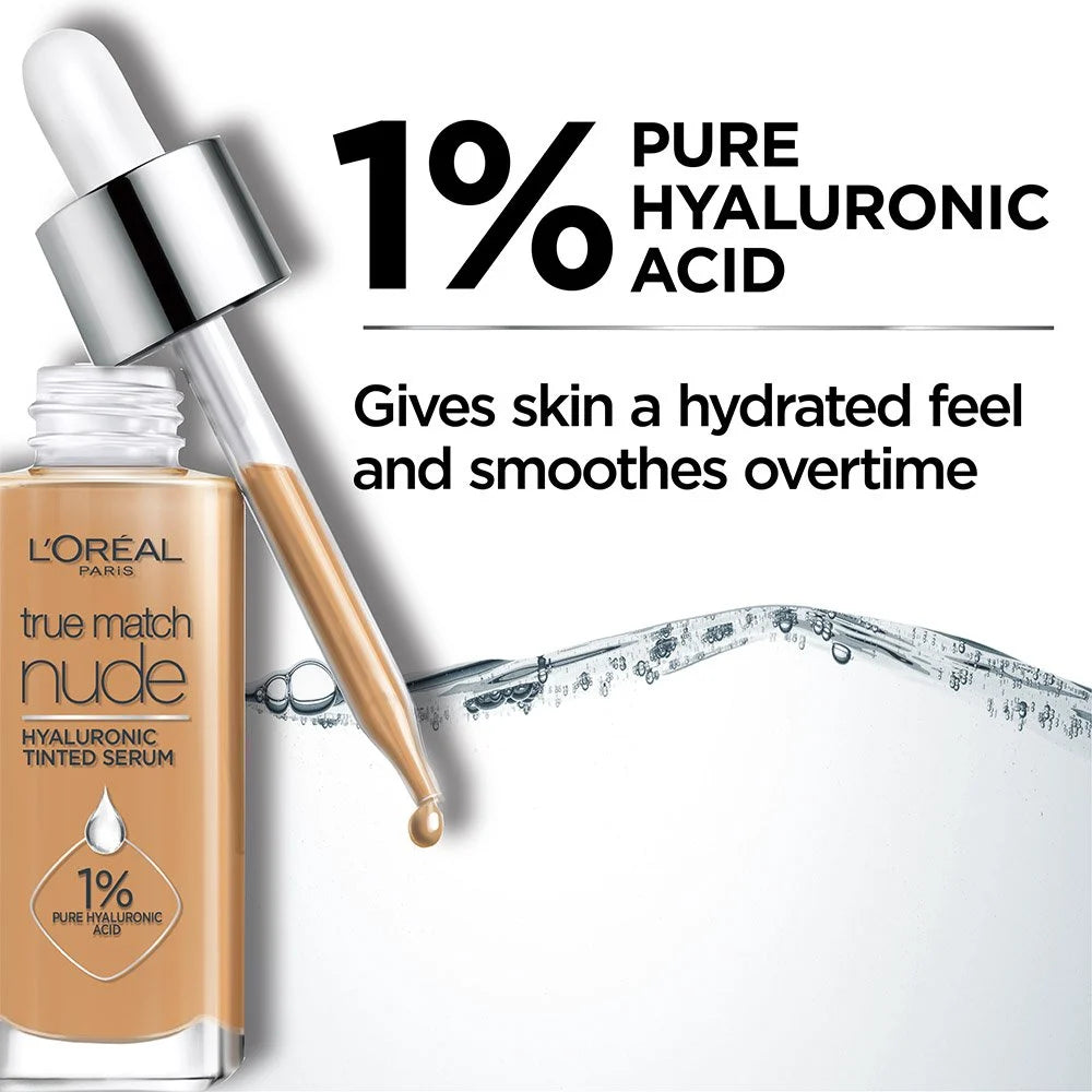 L'Oreal Paris True Match Nude Hyaluronic Tinted Serum Lightweight Hydrating Foundation