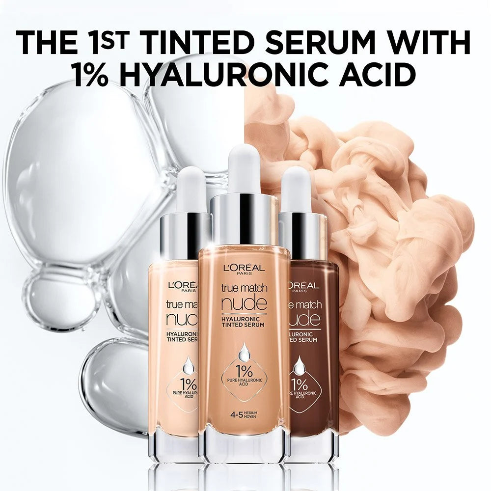 L'Oreal Paris True Match Nude Hyaluronic Tinted Serum Lightweight Hydrating Foundation