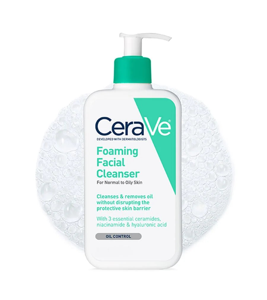 CeraVe Foaming Facial Cleanser 355ml for Normal to Oily Skin | Oil Control Face Wash with Ceramides