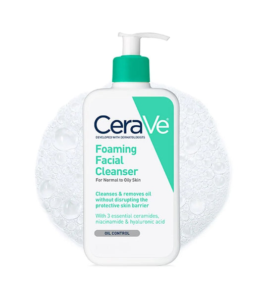 CeraVe Foaming Facial Cleanser 355ml for Normal to Oily Skin | Oil Control Face Wash with Ceramides