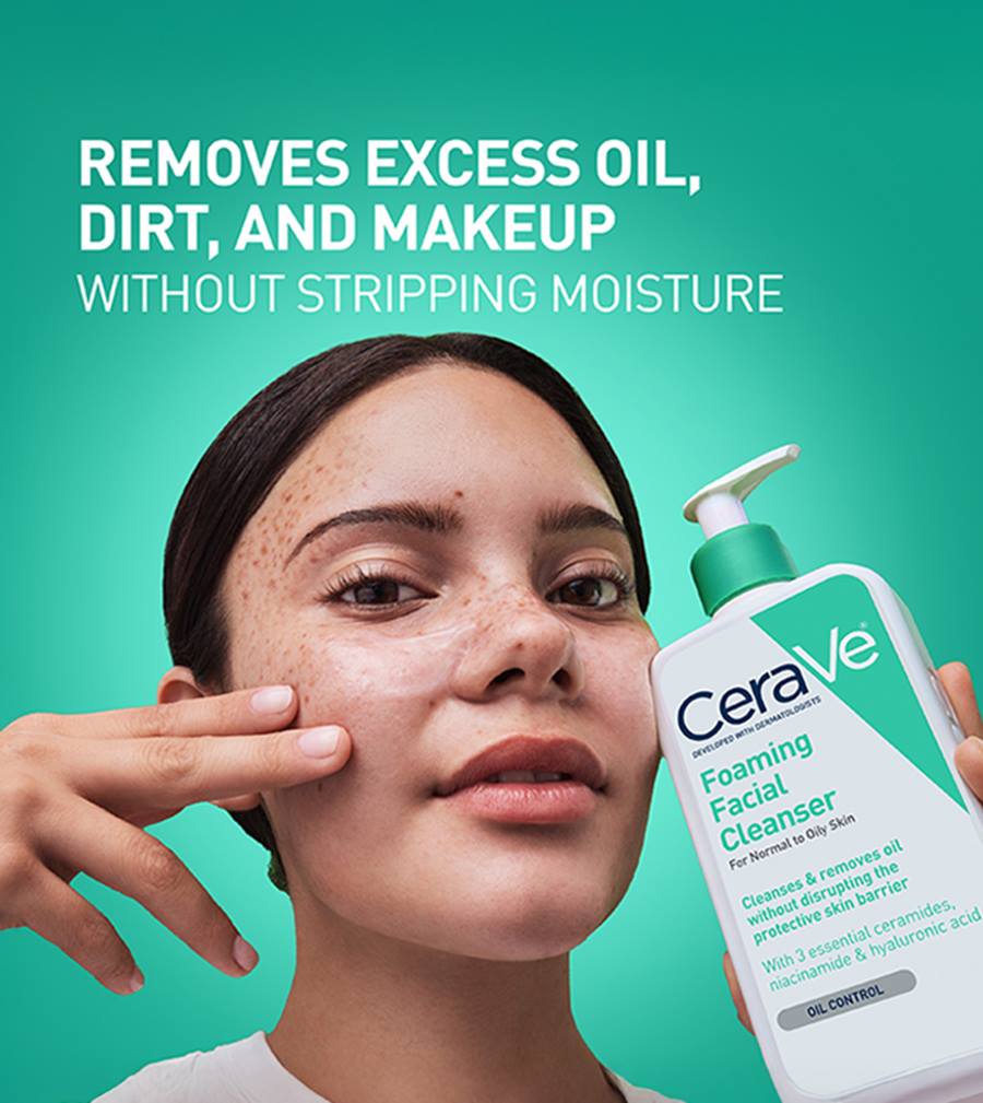 CeraVe Foaming Facial Cleanser 355ml for Normal to Oily Skin | Oil Control Face Wash with Ceramides