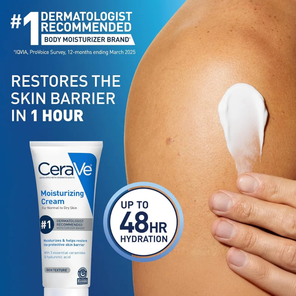 CeraVe Moisturizing Cream 236ml for Normal to Dry Skin | Rich Moisturizer with 3 Essential Ceramides