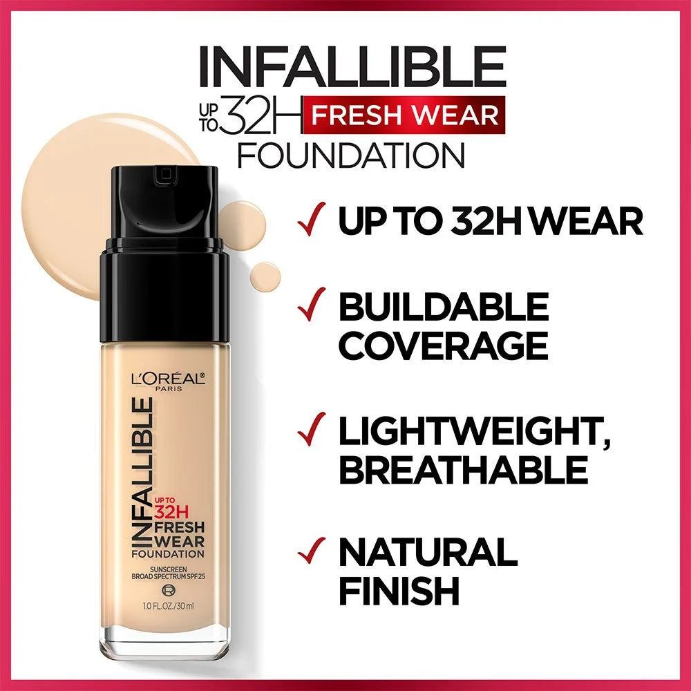 L'Oreal Paris Infallible 32H Fresh Wear Foundation Vitamin C Infused SPF 25