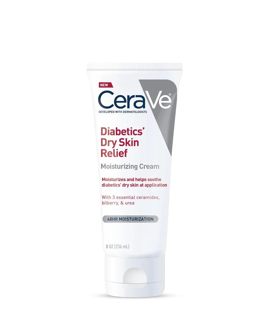 CeraVe Diabetics' Dry Skin Relief Moisturizing Cream 236ml | 48-Hour Hydration for Diabetic Dry Skin
