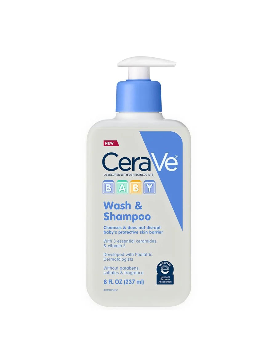 CeraVe Baby Wash & Shampoo 237ml | Gentle Tear-Free Hair & Body Cleanser for Babies