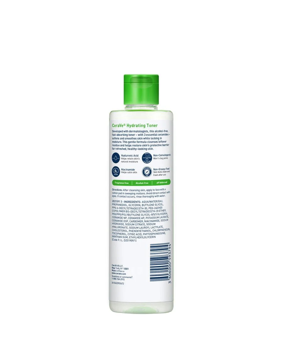 CeraVe Hydrating Toner 200ml for Normal to Dry Skin | Alcohol-Free Hydrating Facial Toner