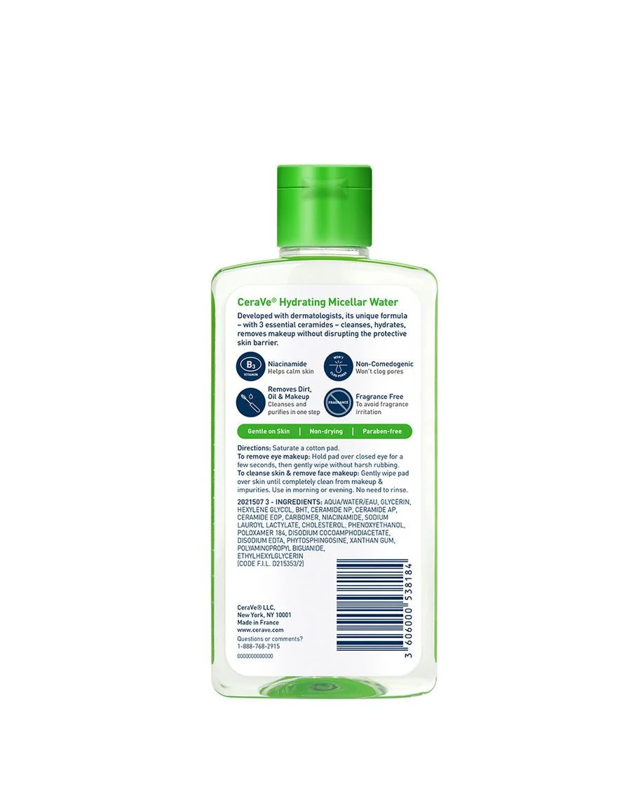 CeraVe Hydrating Micellar Water 296ml | Ultra Gentle Cleanser & Makeup Remover for All Skin Types