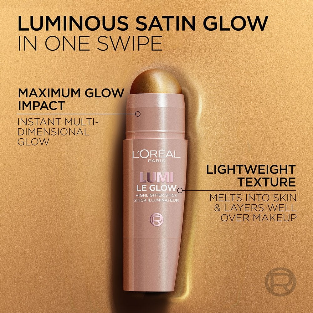 L'Oreal Paris Lumi Le Glow Highlighter Stick Hydrating Cream Creamy Shimmer Stick