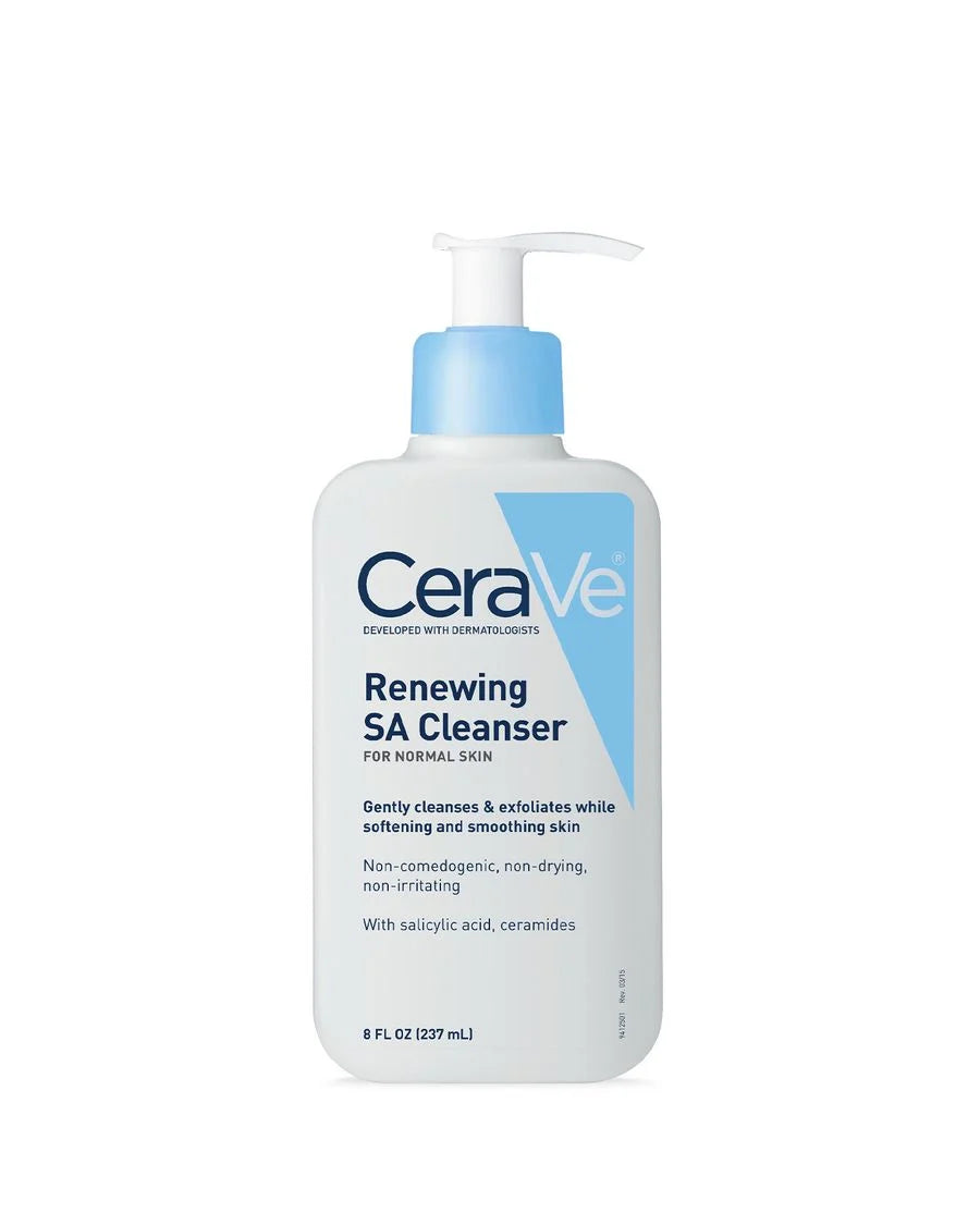 CeraVe Renewing SA Cleanser 237ml | Salicylic Acid Exfoliating Face Wash for Normal Skin