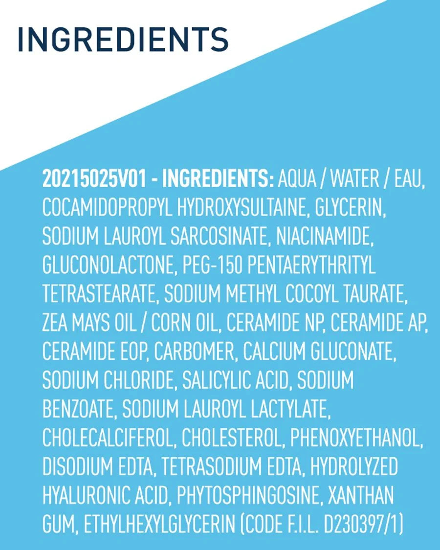 CeraVe Renewing SA Cleanser 237ml | Salicylic Acid Exfoliating Face Wash for Normal Skin