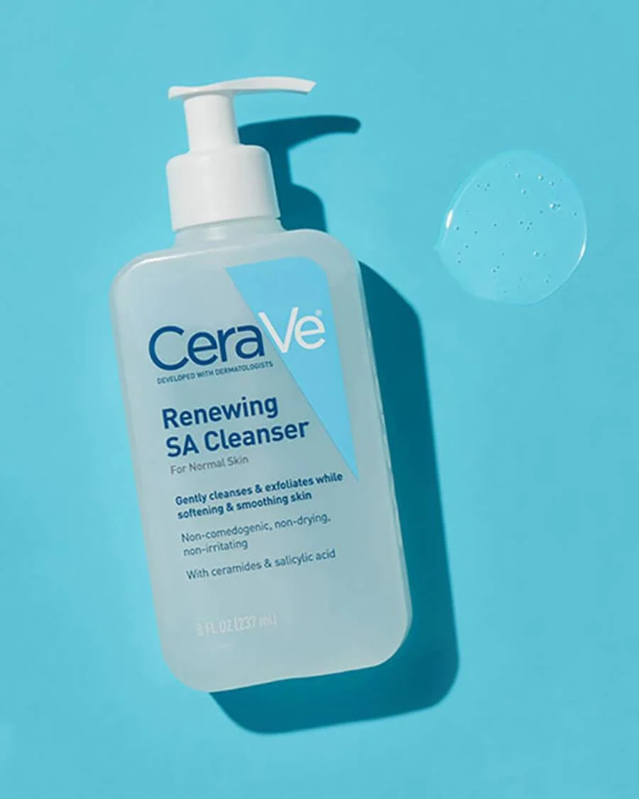 CeraVe Renewing SA Cleanser 237ml | Salicylic Acid Exfoliating Face Wash for Normal Skin
