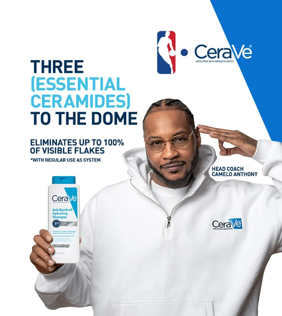 CeraVe 2-in-1 Anti-Dandruff Hydrating Shampoo & Conditioner 355ml | 1% Pyrithione Zinc for Flake-Free Scalp