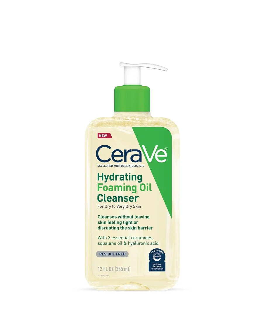 CeraVe Hydrating Foaming Oil Cleanser 355ml | Hydrating Face & Body Cleanser for Dry to Very Dry Skin
