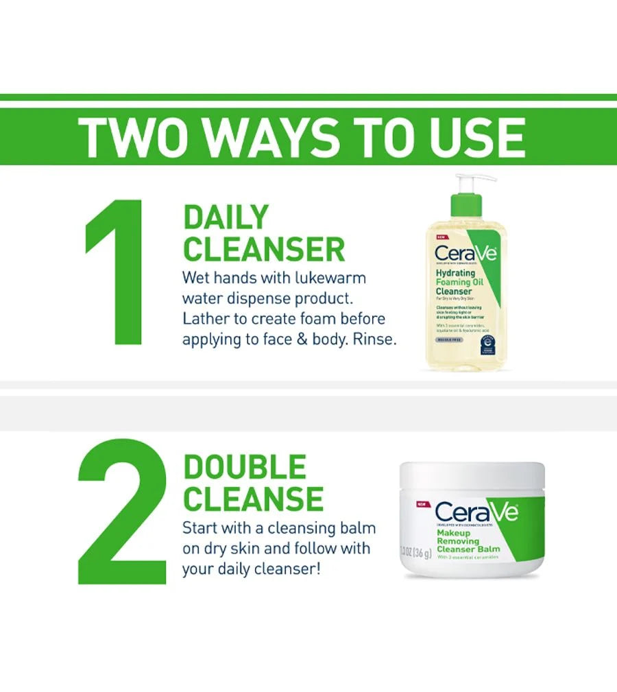 CeraVe Hydrating Foaming Oil Cleanser 355ml | Hydrating Face & Body Cleanser for Dry to Very Dry Skin